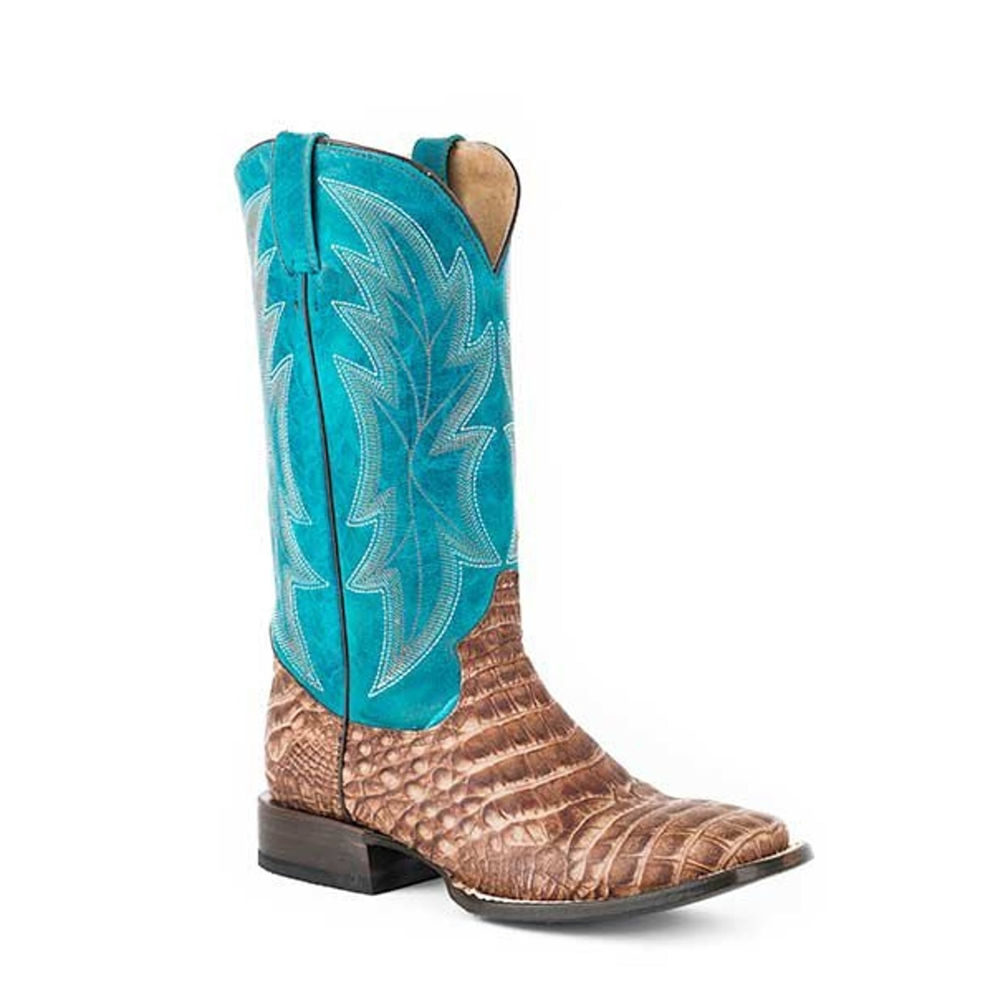 Roper Mens Alligator Square Toe Blue Boots