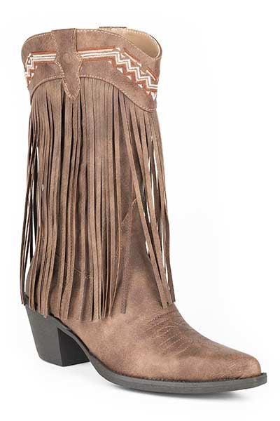 Roper Ladies Mane Snip Toe Brown Boots