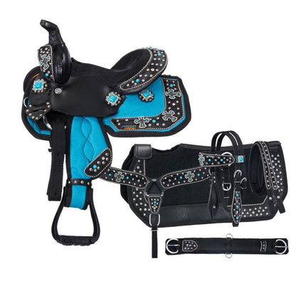 Tough1 TurqlCross 5-Piece Pony Saddle Package