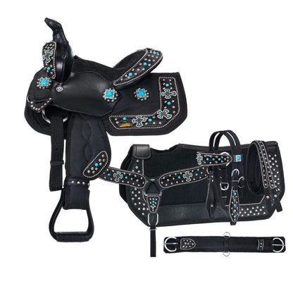 Tough1 TurqlCross 5-Piece Pony Saddle Package