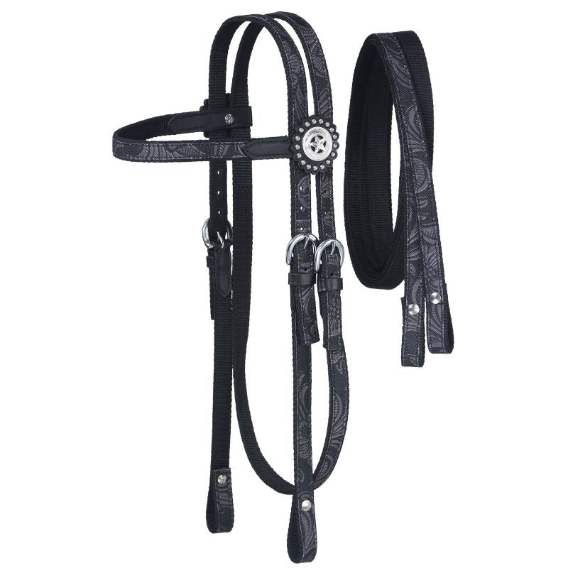 Tough1 Eclipse Fun Print Headstall with Reins