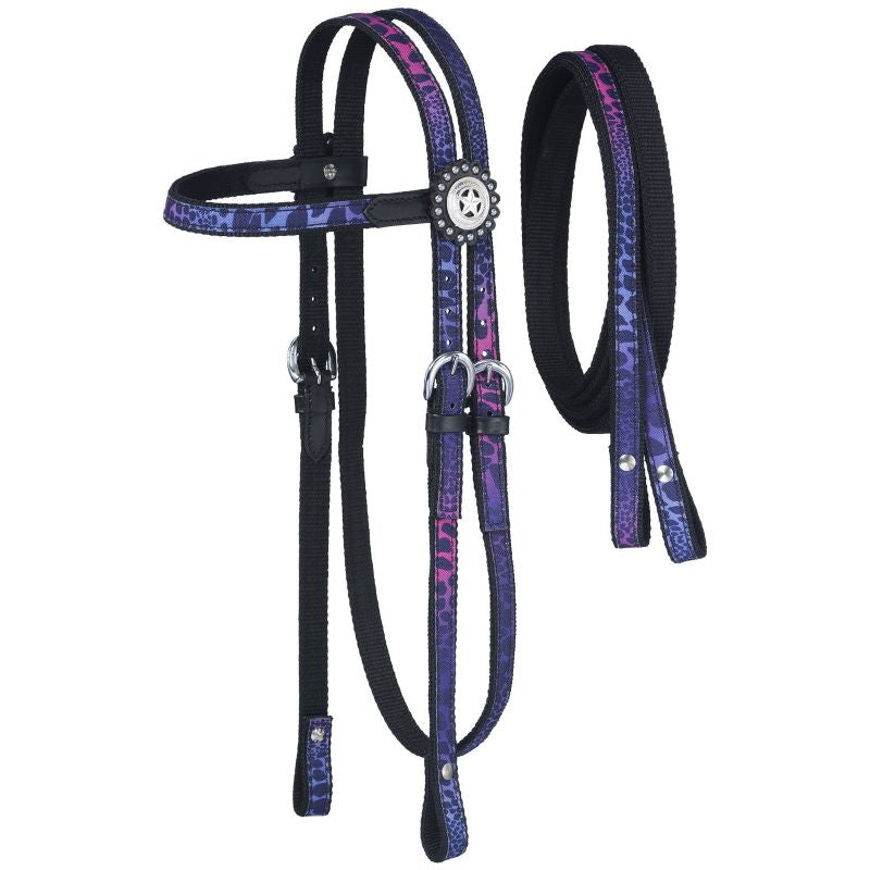 Tough1 Eclipse Fun Print Headstall with Reins