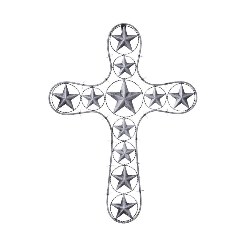 Decorative Cross with Stars & Barbwire