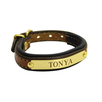Padded Leather ID Bracelet