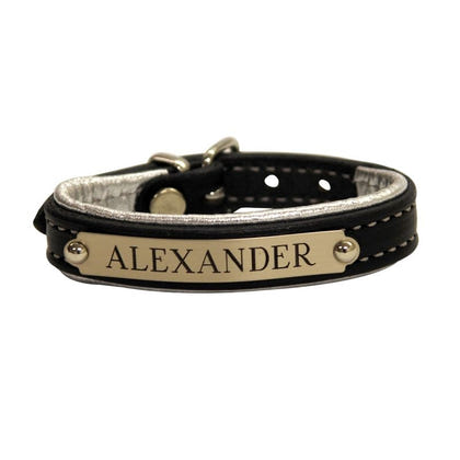 Padded Leather ID Bracelet