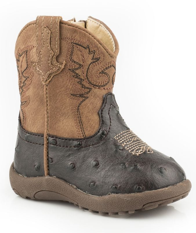 Roper Infant Bumps Square Toe Black/Tan Boots
