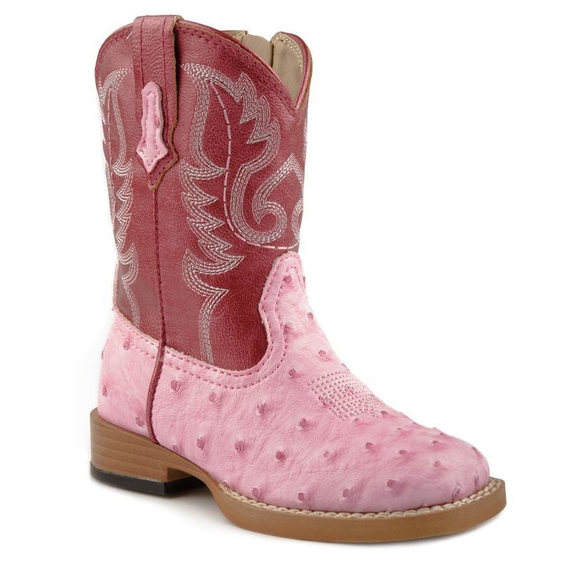 Roper Infant Bumps Square Toe Pink Boots