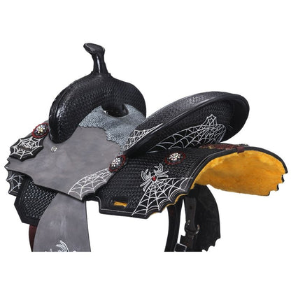 Silver Royal Black Widow Mini Barrel Saddle