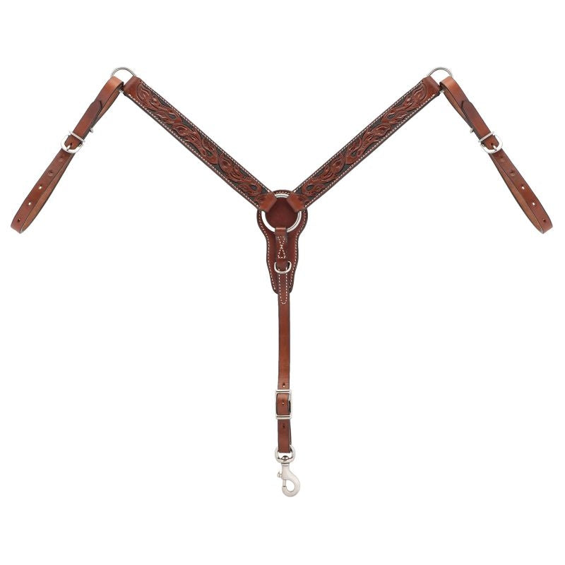 Weaver Turq Cross Carved Chest Pony Breast Collar