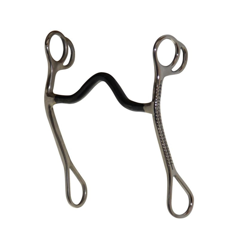 Diamond R Sweet Iron Mouth Med Port Solid Curb Bit