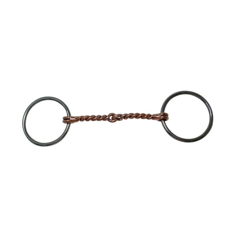 Diamond R 3/8in Loose Ring Twisted Snaffle Bit