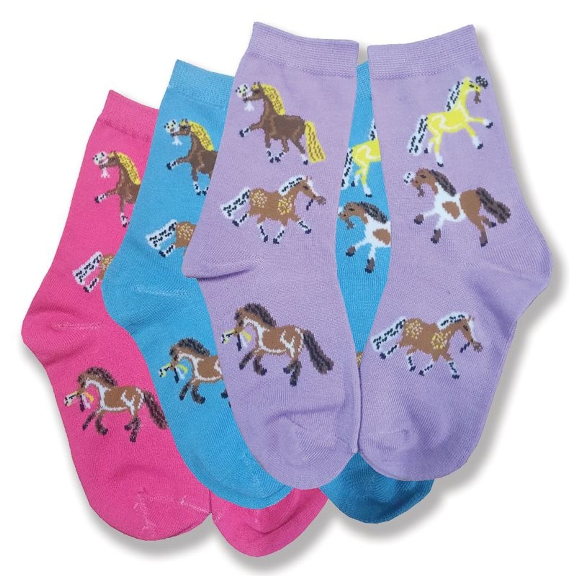 Puff Ponies Youth Crew Socks 3-Pack