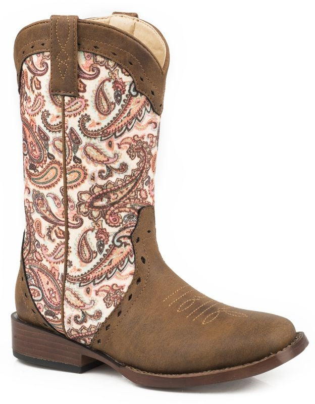 Roper Little Kids Glitter Geo Sq Multi Boots
