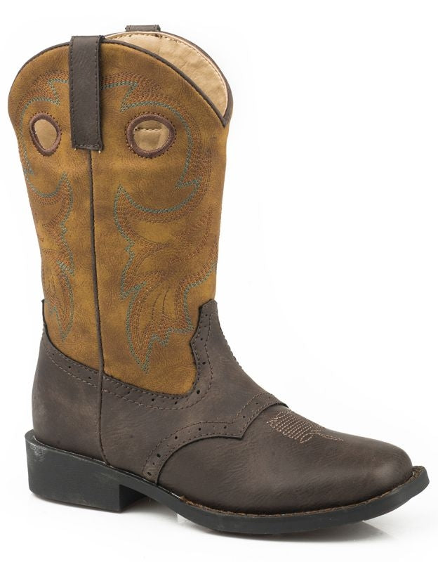 Roper Big Kids Daniel Square Toe Tan Boots