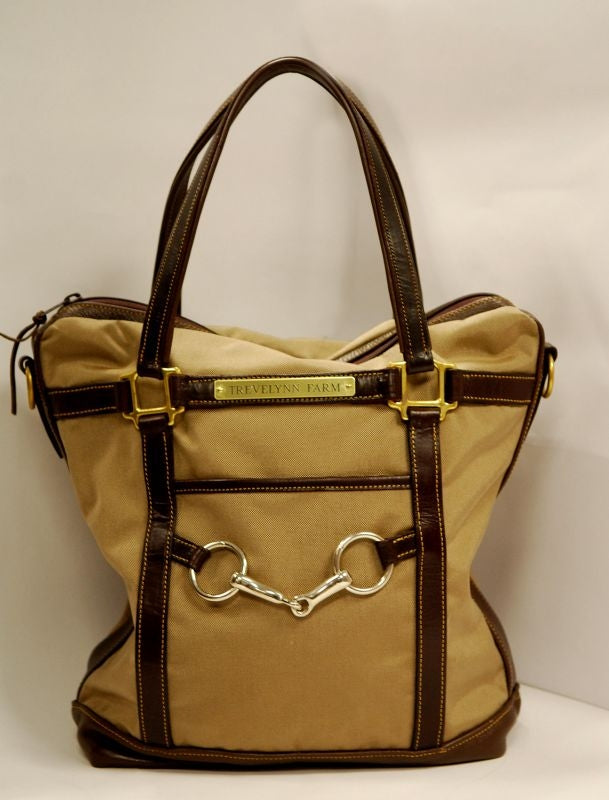 Personalized Green Hill Cordura Leather Tote