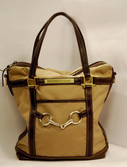 Personalized Green Hill Cordura Leather Tote