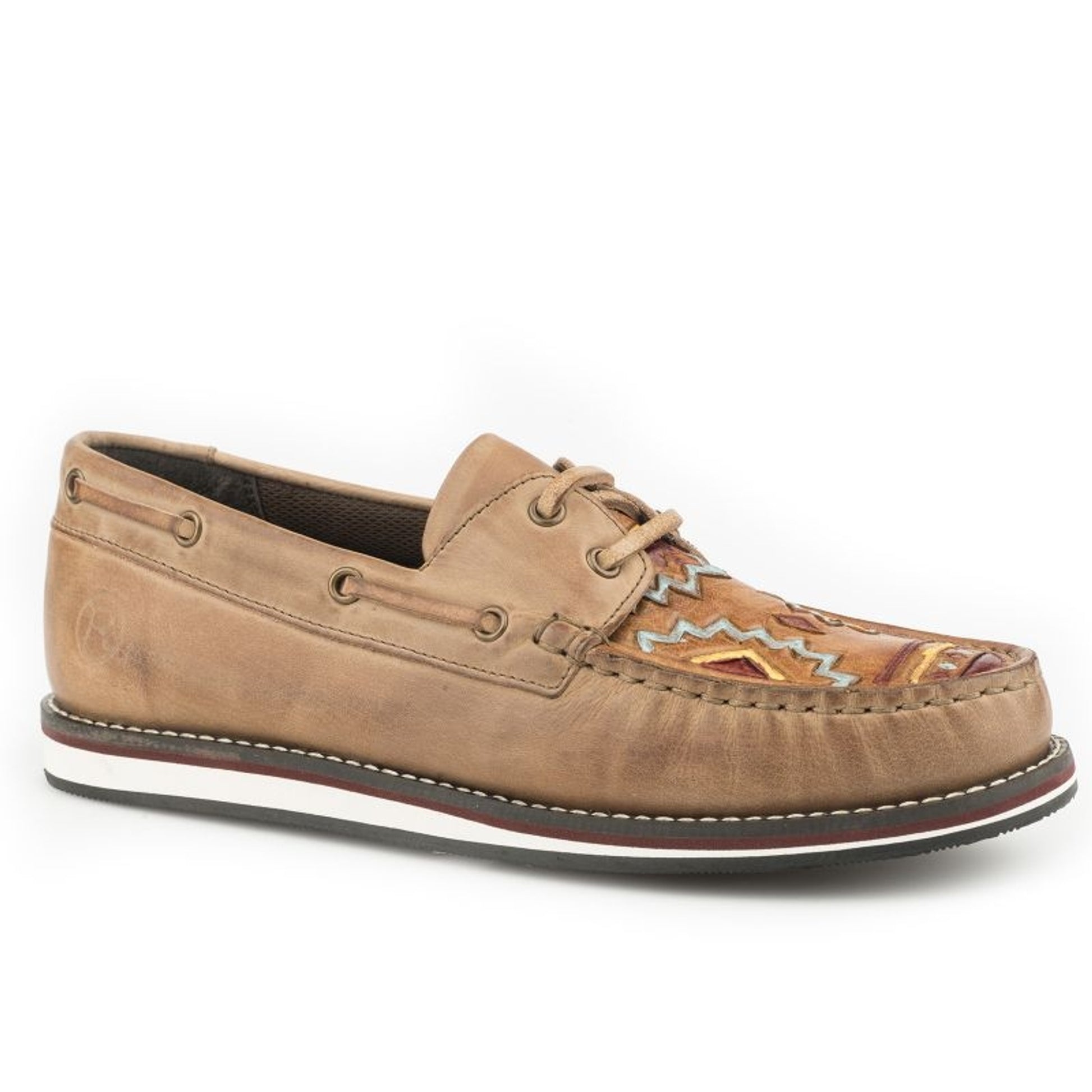 Roper Womens Cheyenne Tan Leather Slip-On Shoes Roper Womens Cheyenne Tan Leather Slip-On Shoes