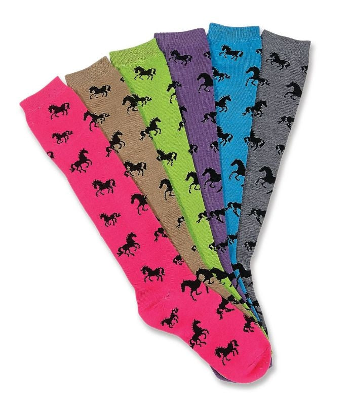 Horses All Over Knee High Socks 6-Pack