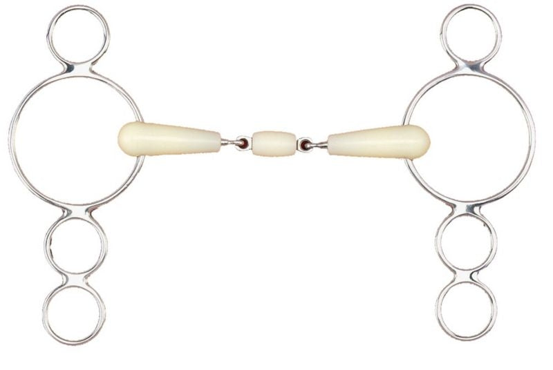 Happy Mouth Dbl Joint Roller 3-Ring Gag Bit