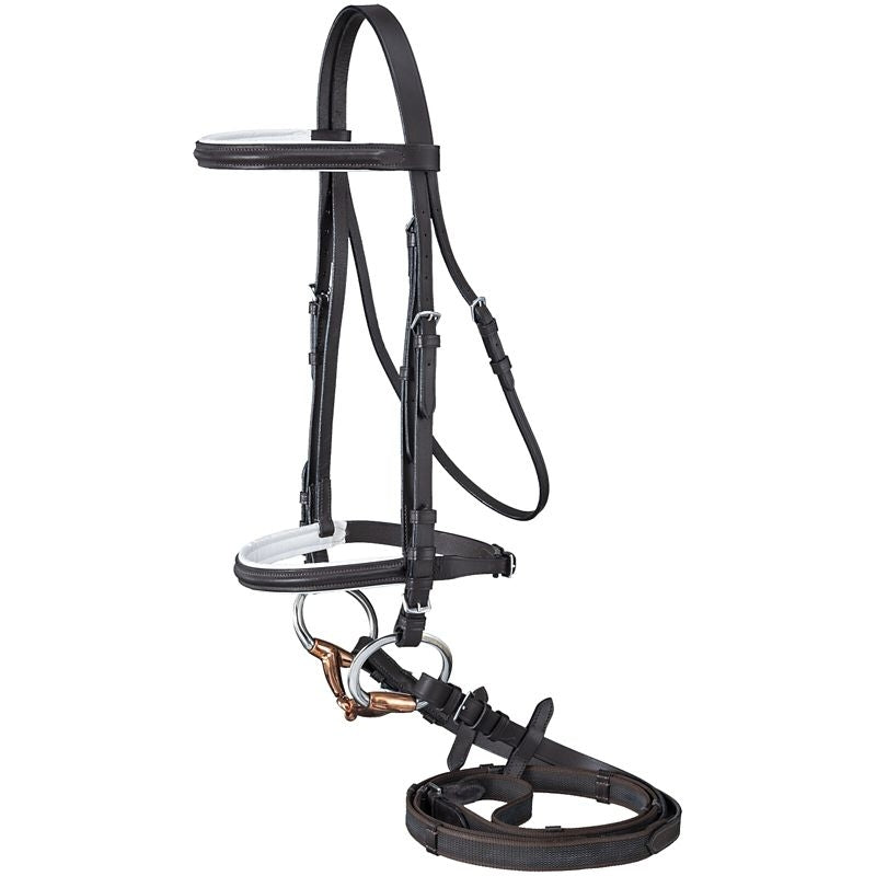 Silver Fox Snaffle Bridle Super-Grip Reins
