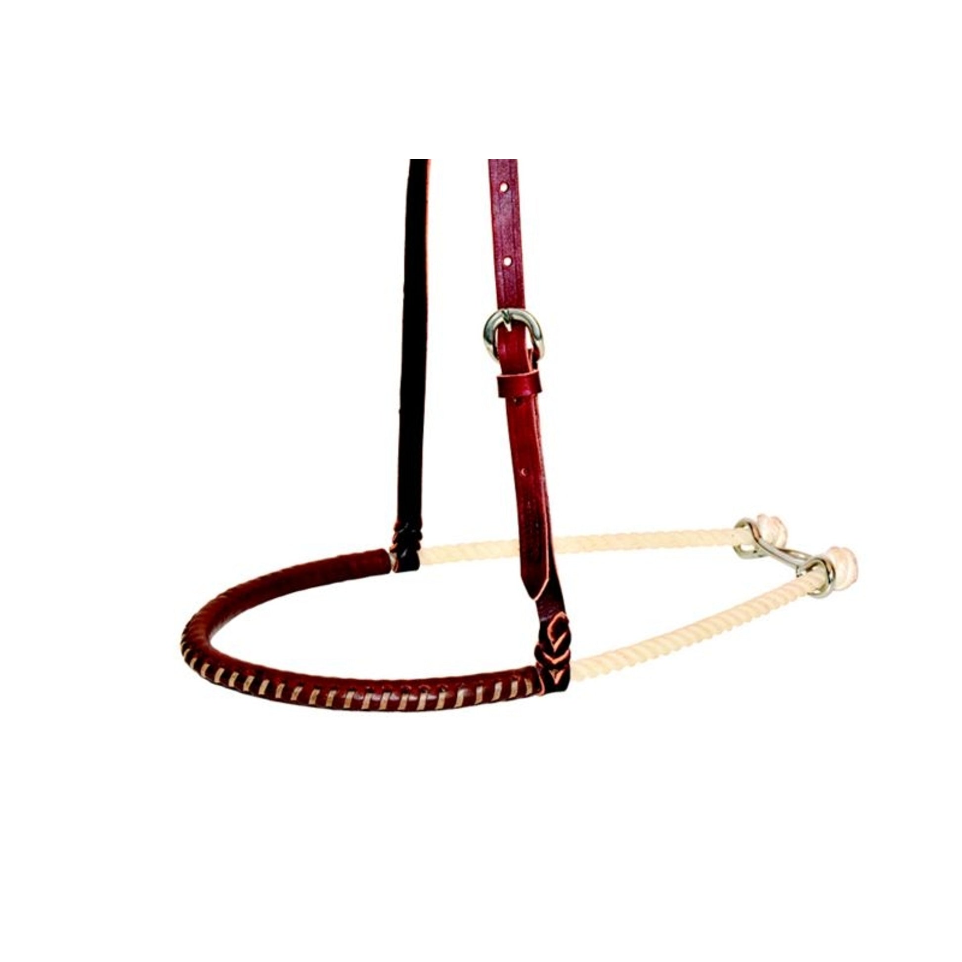 Cowboy Tack 3/4in Rope Noseband with Leather Cover