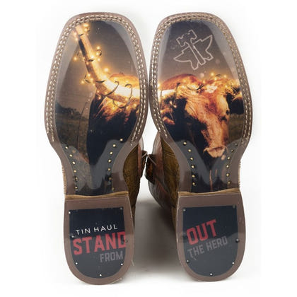 Tin Haul Mens Square Toe Keep Out Boots