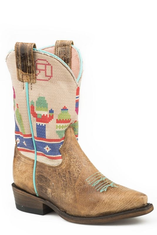 Roper Little Kids Color Cactus Snip Boots