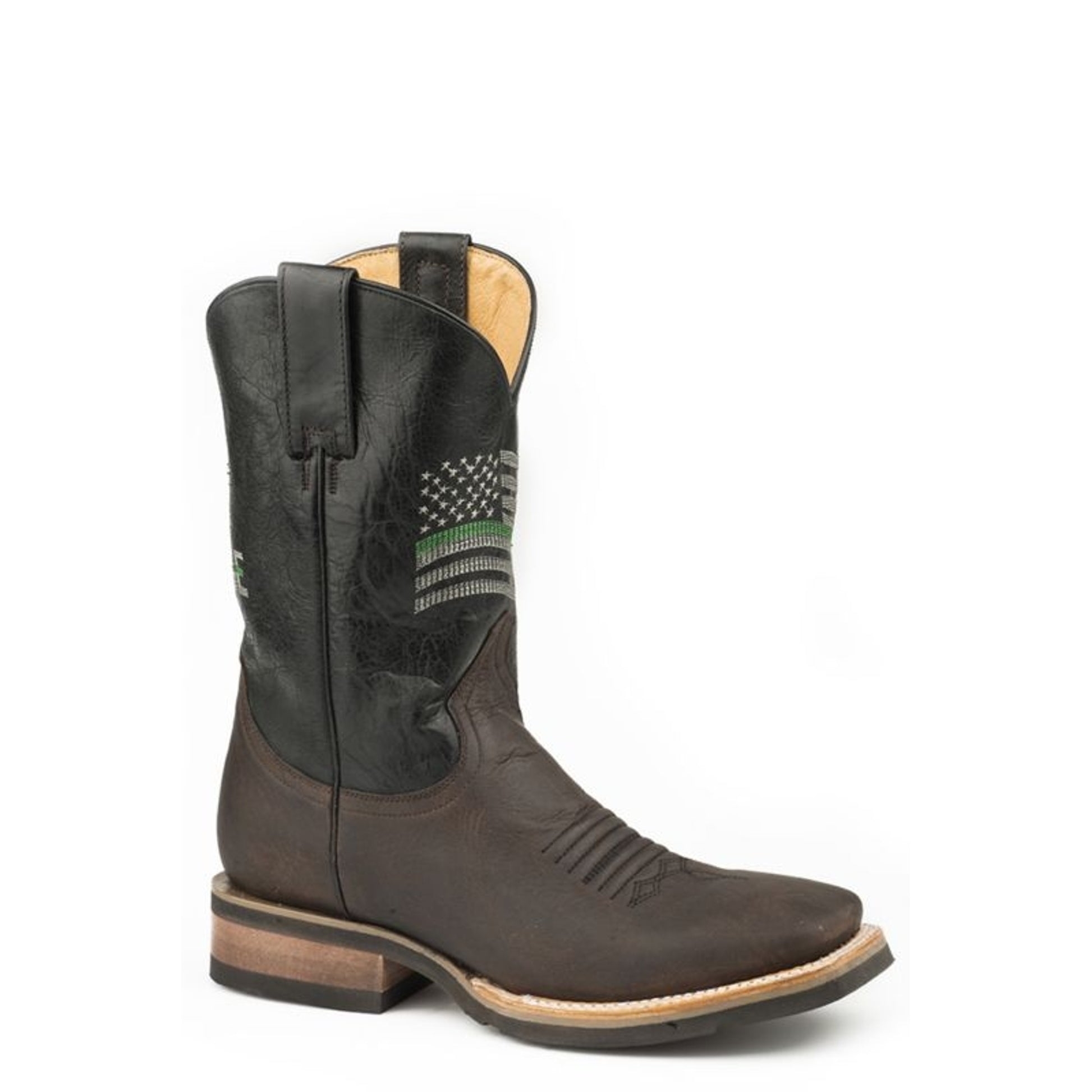 Roper Mens Thin Line Flag Sq Boots
