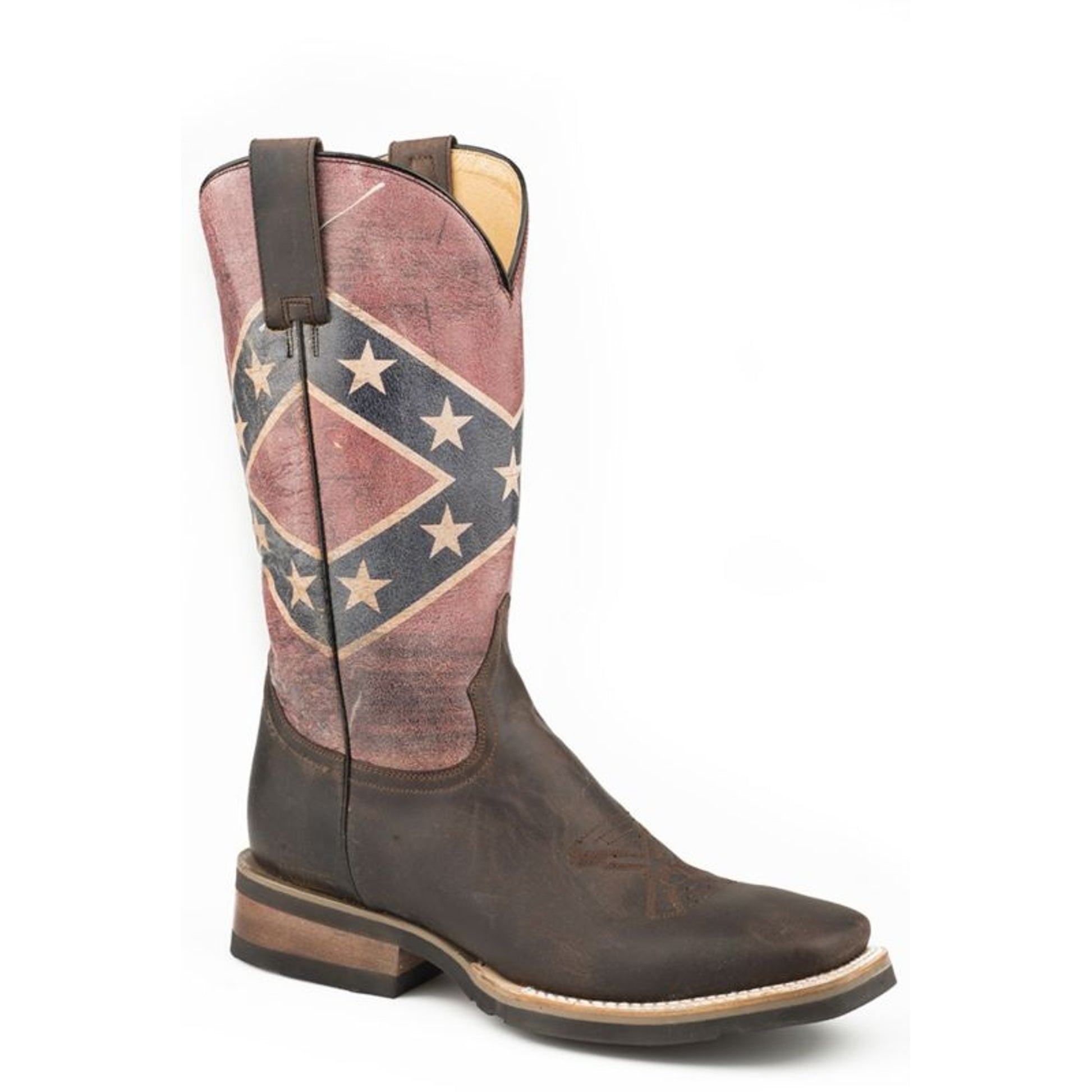Roper Mens Rebel Flag Sq Toe Boots