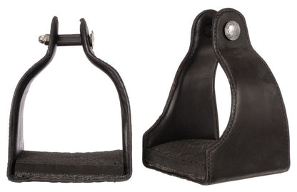Tough1 Leather Covered Padded Endurance Stirrups