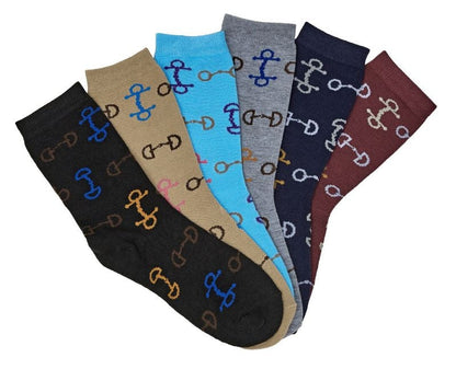 🎁 Lila Snaffle Bits Ladies Crew Socks 6 Pack (100% off)