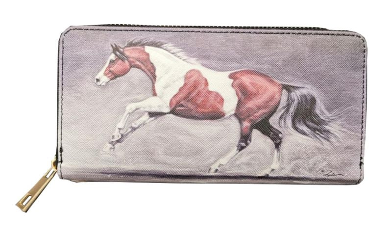 Lila Paint Horse Clutch Wallet