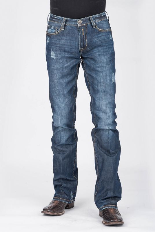 Stetson Mens 1312 Fit Dark Blue Wash Jeans