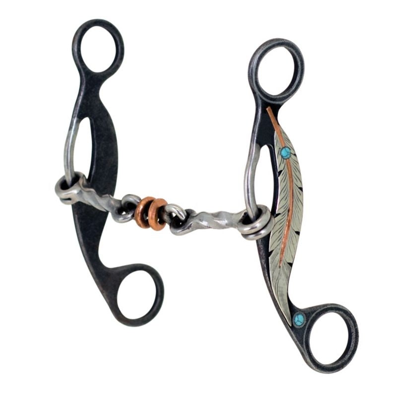 Metalab Feather Collection Twisted Dog Bone Gag Bit