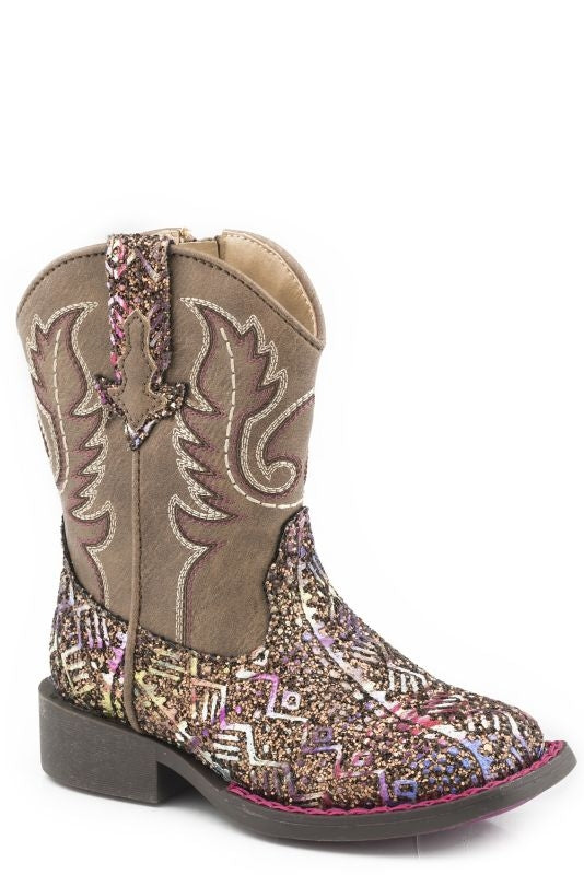 Roper Toddler Glitter Aztec Boots