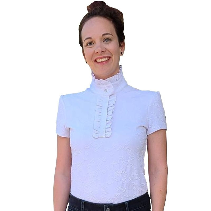 FITS Ladies Ruffles-II White Show Shirt