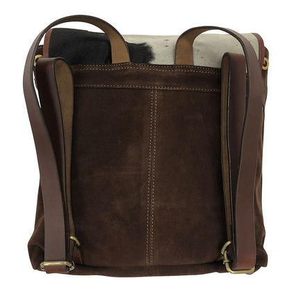 Huntley Cowhide Suede Designer Backpack Brown