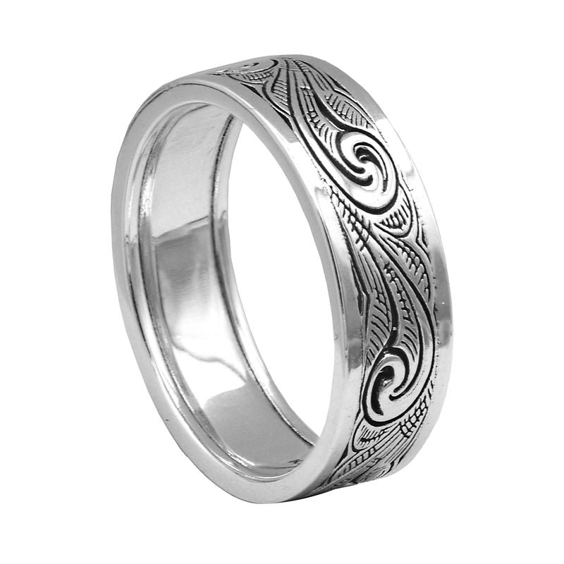Kelly Herd Mens Engraved Western Wide Band Ring 10