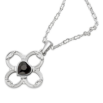 Kelley Horseshoes Black Stone Heart Necklace