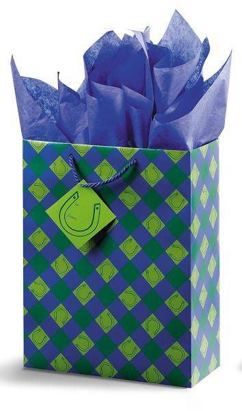 Lucky You Vertical Vogue Gift Bag Blue Green