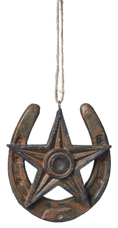 Horseshoe/Star Ornament Black/White