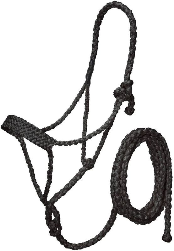 Tough1 Mule Tape Halter With 10' Lead Black