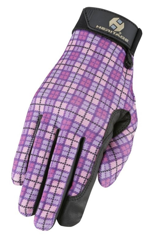 Heritage Performance Print Gloves Plaid 4 Pink
