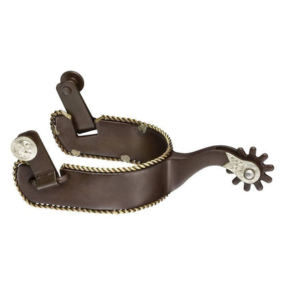 Tough1 Antique Brown Rope Edge Spurs