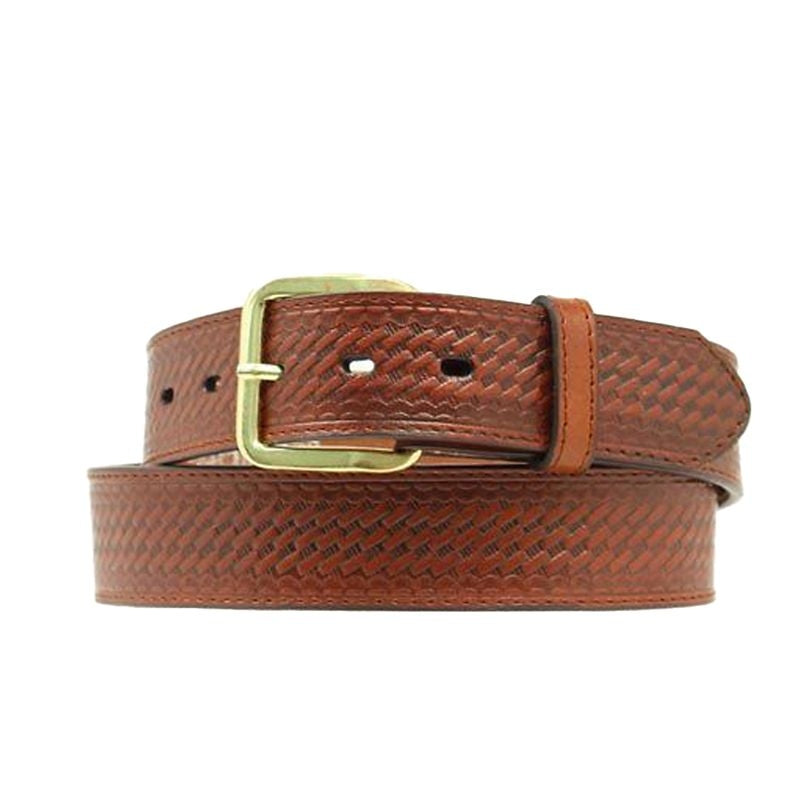 Nocona Basketweave Embossed Leather Belt 28 Black