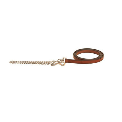 Tory Leather Single Ply Lead with Nickel Plated Chain