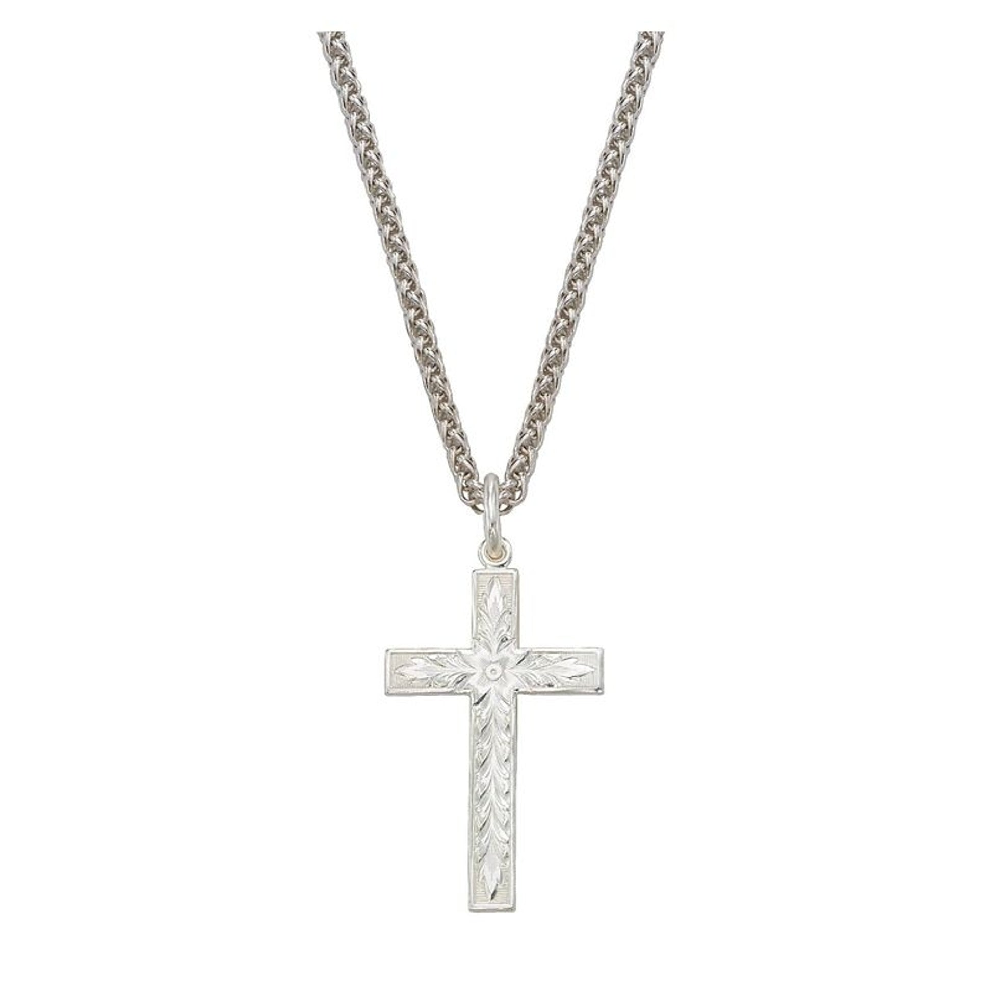 Montana Silversmith Silver Engraved Cross Necklace
