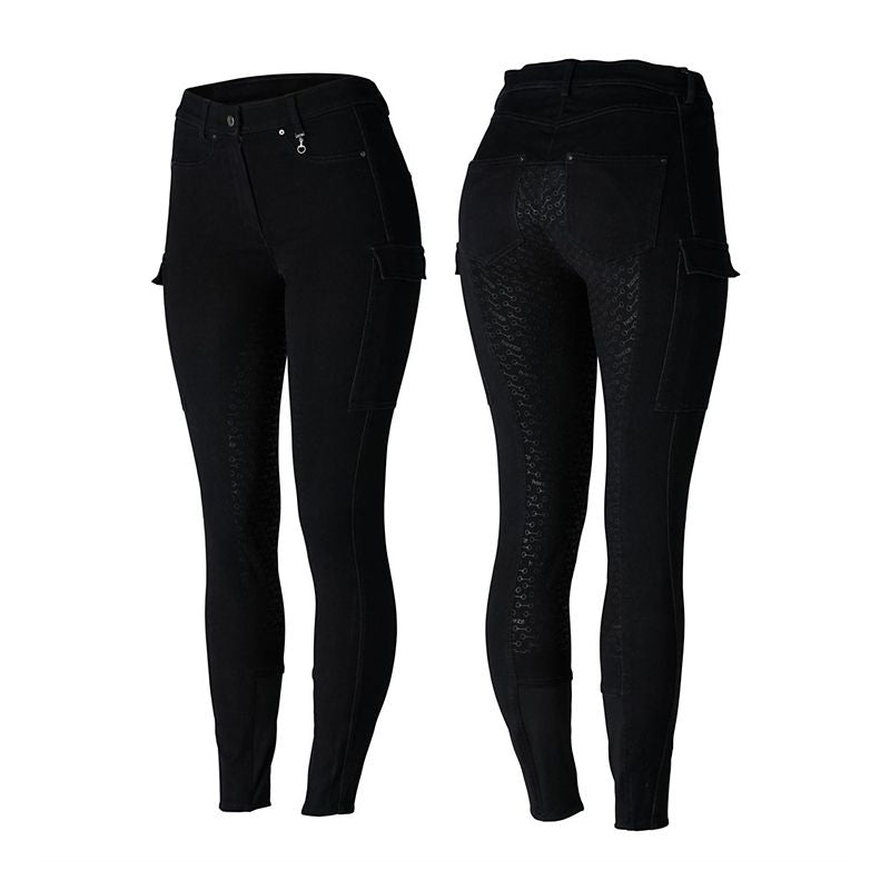 Horze Ladies Ivy Full Seat Cargo Breeches 38 Green