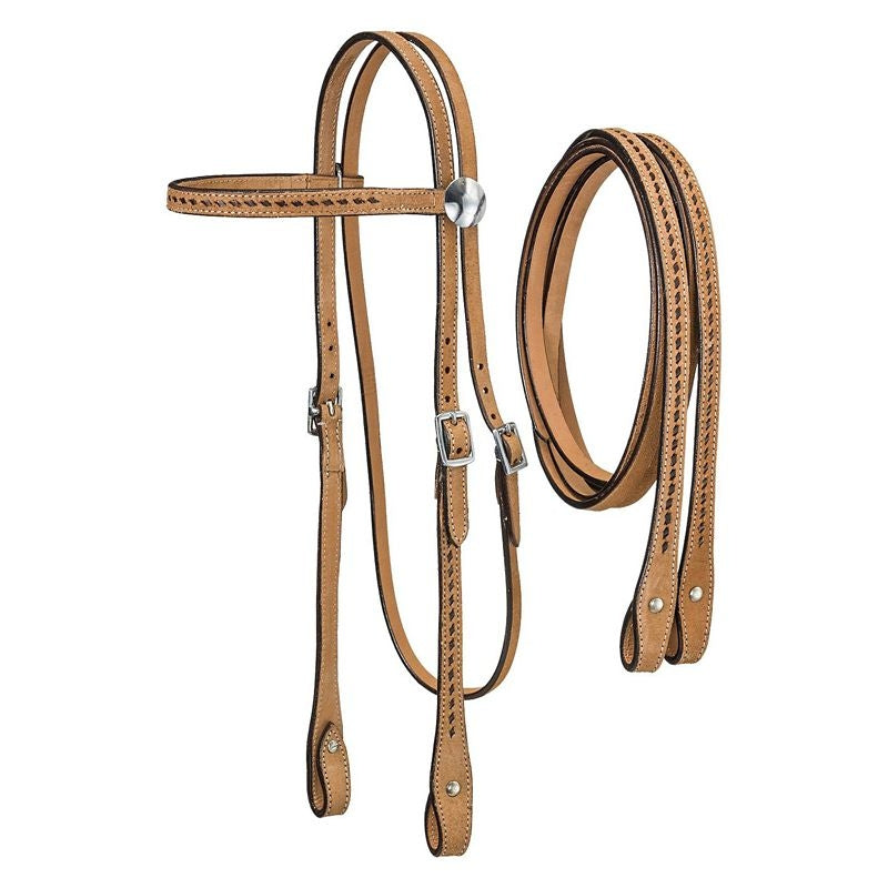 Royal King Buckstitched BB Headstall Reins
