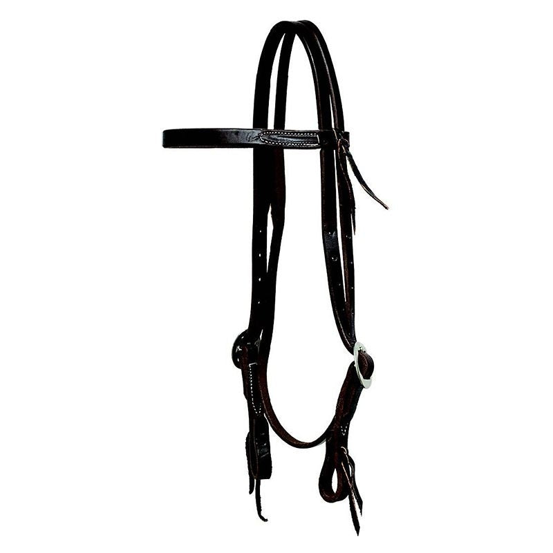 Mustang Oil Harness Leather Browband Dbl Tie End